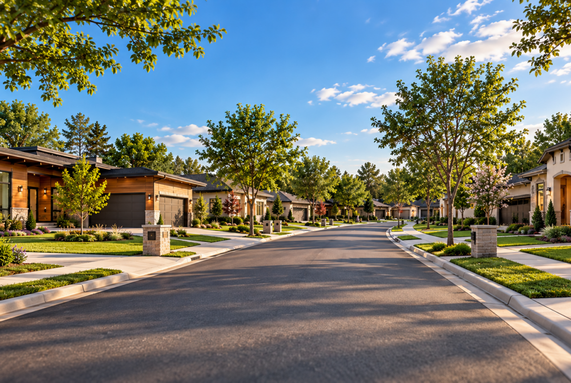 Conceptual rendering of Grayhawk Ranch neighborhood streetscape