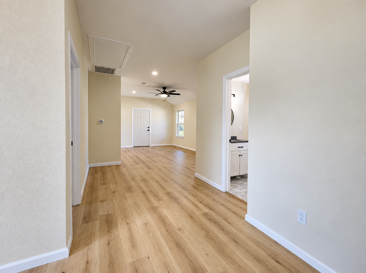 Modern Neutral Hallway and Living Space